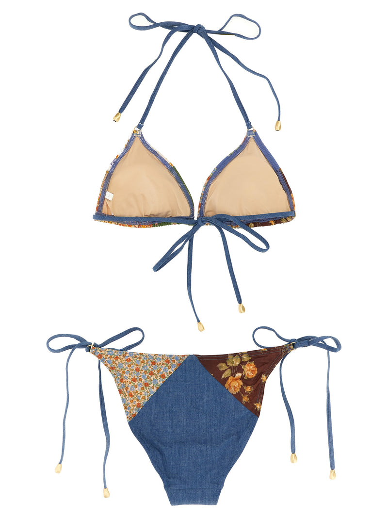 Bas de bikini Zimmermann en coton multicolore