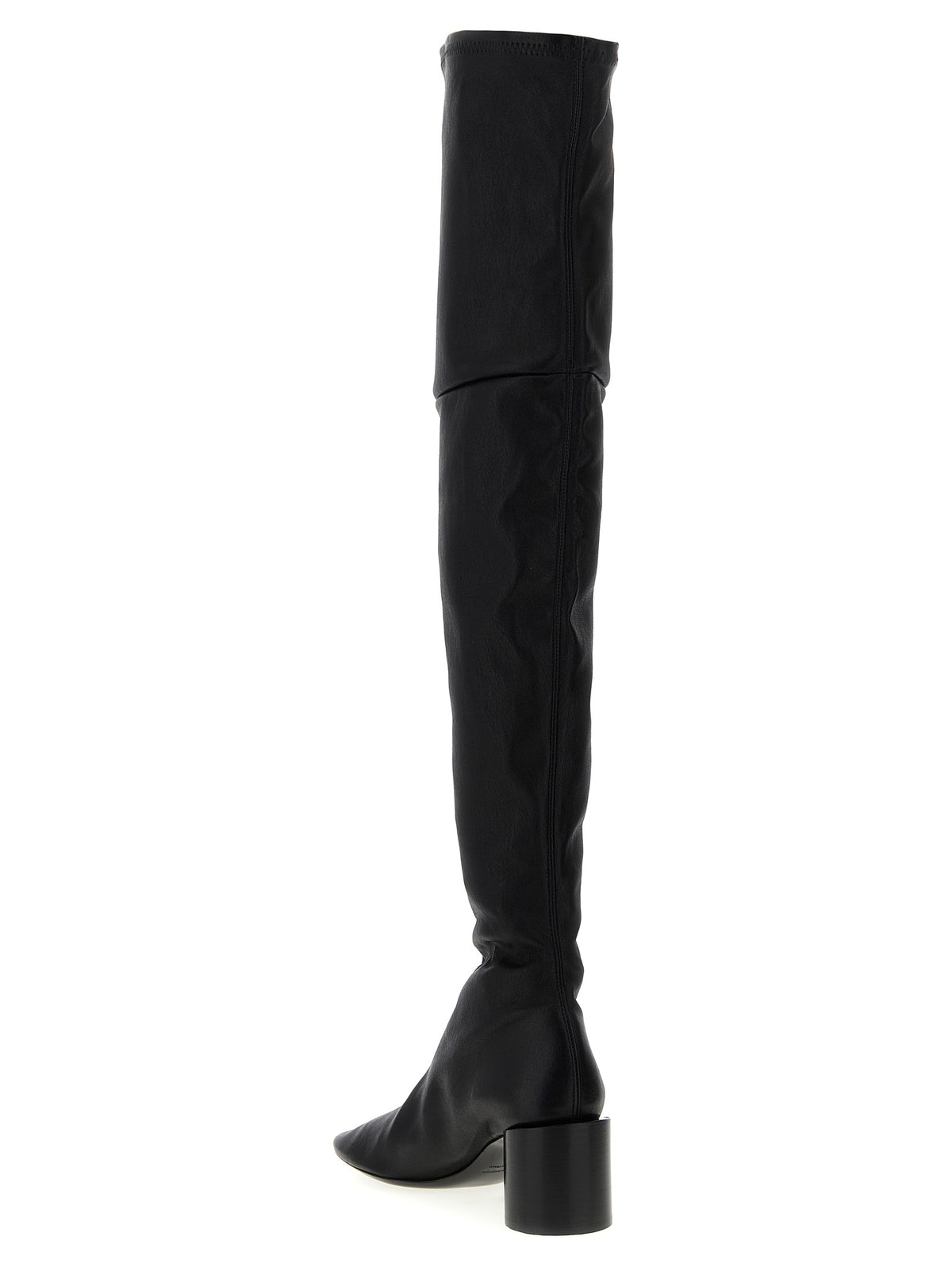 Jil Sander Black Leather Over The Knee