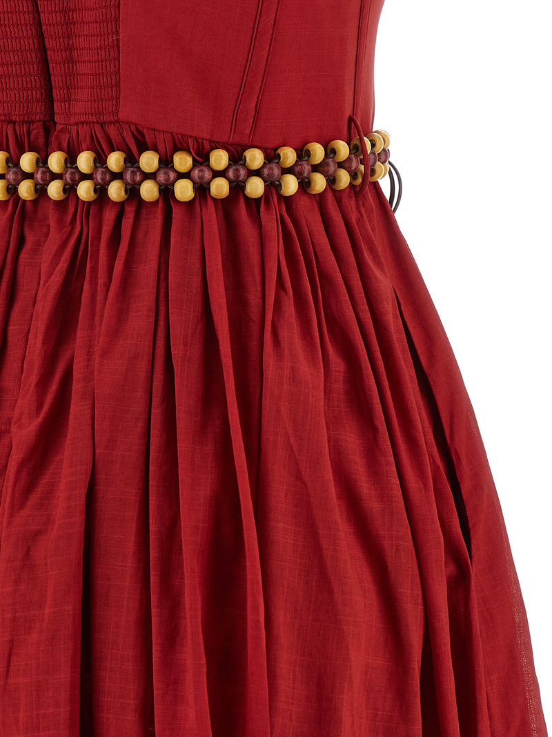 Zimmermann Red Cotton Midi Dress