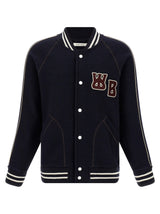 WALES BONNER Blue Virgin Wool Bomber