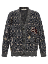WALES BONNER Multicolor Merino Wool Cardigan