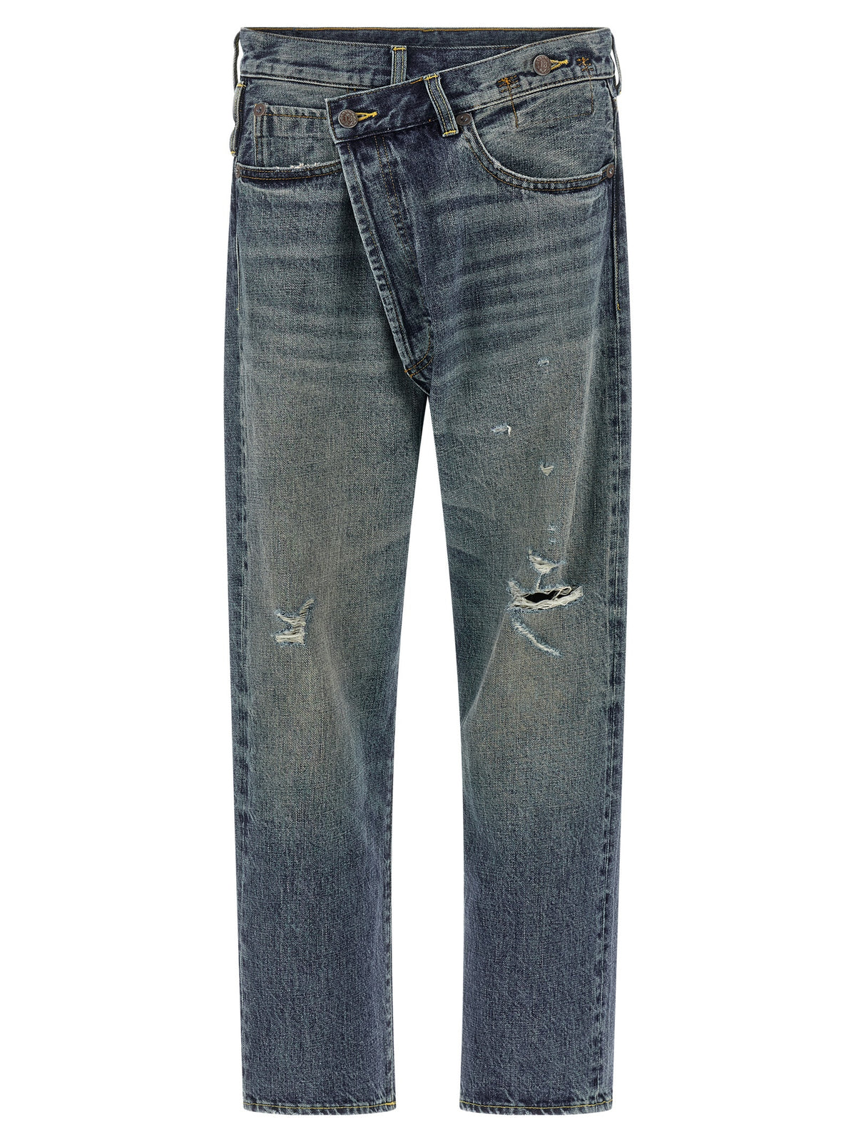 Jean droit en coton bleu R13