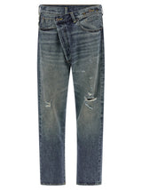 Jean droit en coton bleu R13