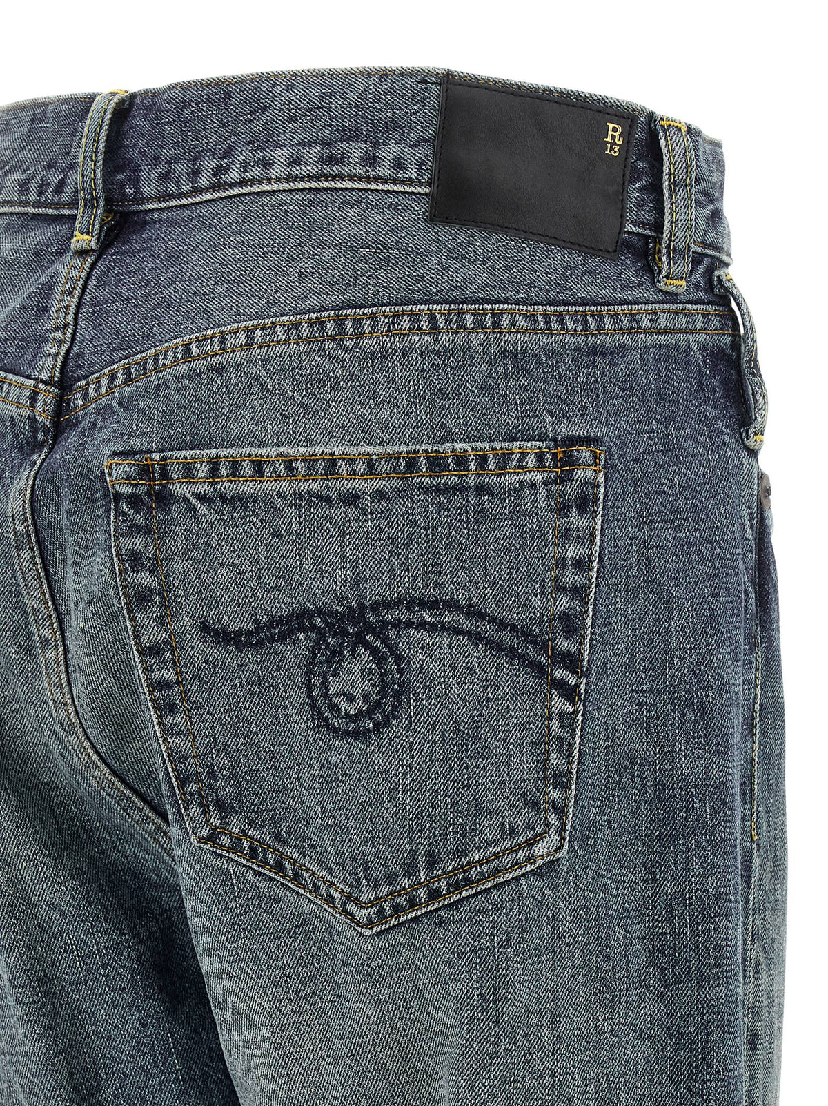 Jean droit en coton bleu R13