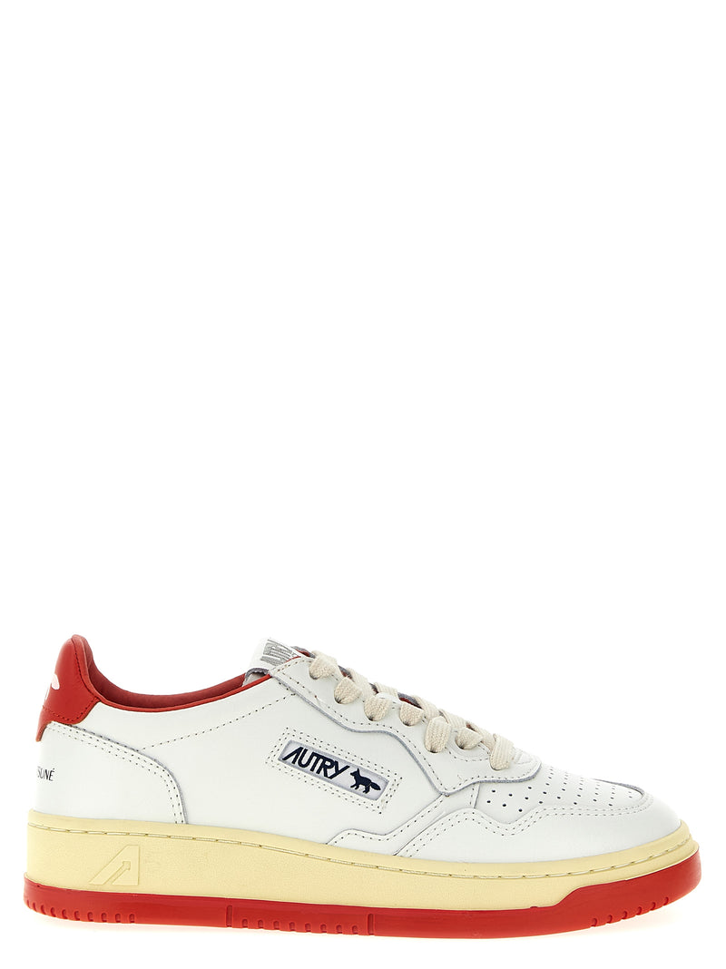 Autry Red Goatskin Low Top Sneakers