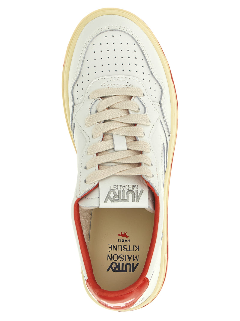 Autry Red Goatskin Low Top Sneakers