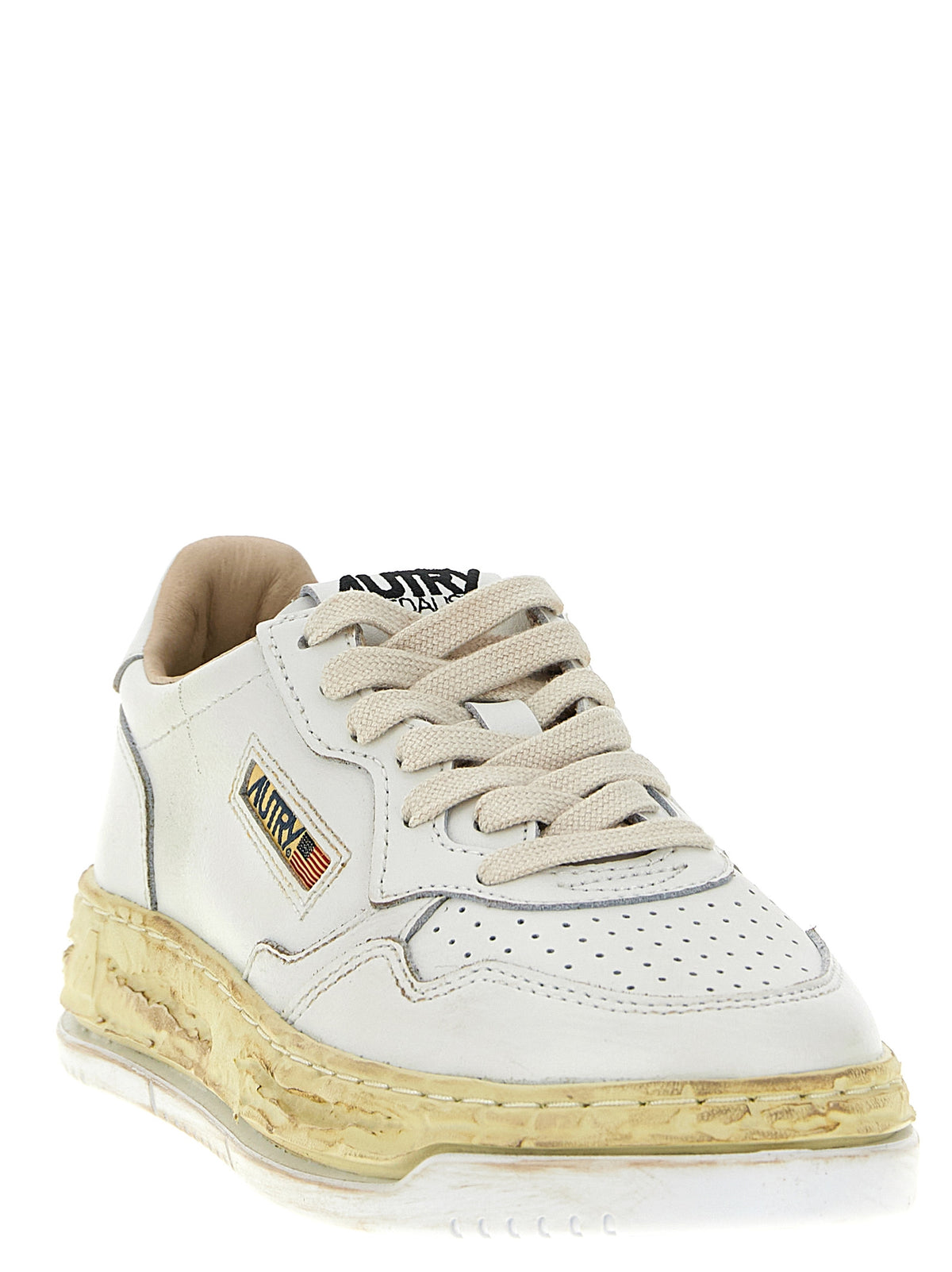Autry White Goatskin Chunky Sneakers