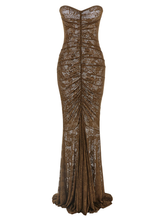 Norma Kamali Bicolor Polyamide Long Dress