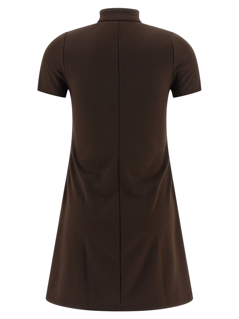 Robe courte Courrèges marron en polyester