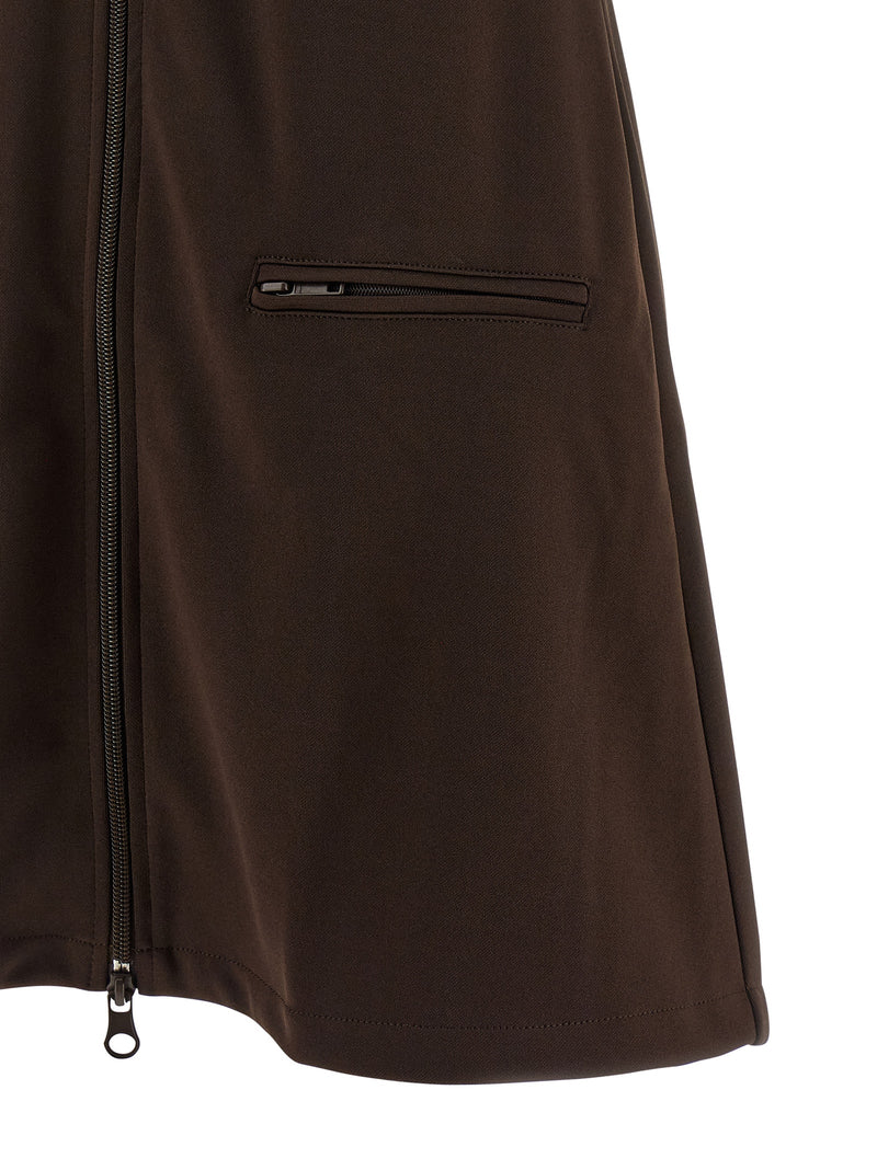Robe courte Courrèges marron en polyester