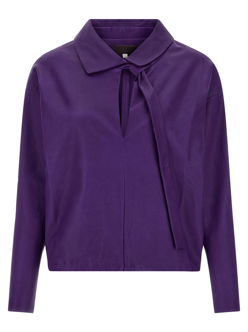 STOULS Purple Lamb Leather Blouse