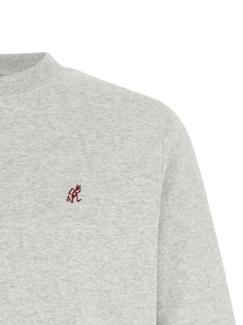 Gramicci One Point Crew Gray Cotton Sweatshirt for Men