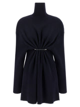 Balenciaga Blue Wool Short Dress