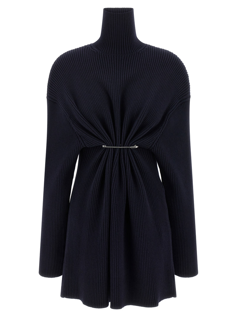 Balenciaga Blue Wool Short Dress