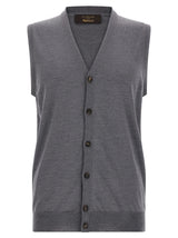 ZANONE Gray Virgin Wool Sleeveles Sweater