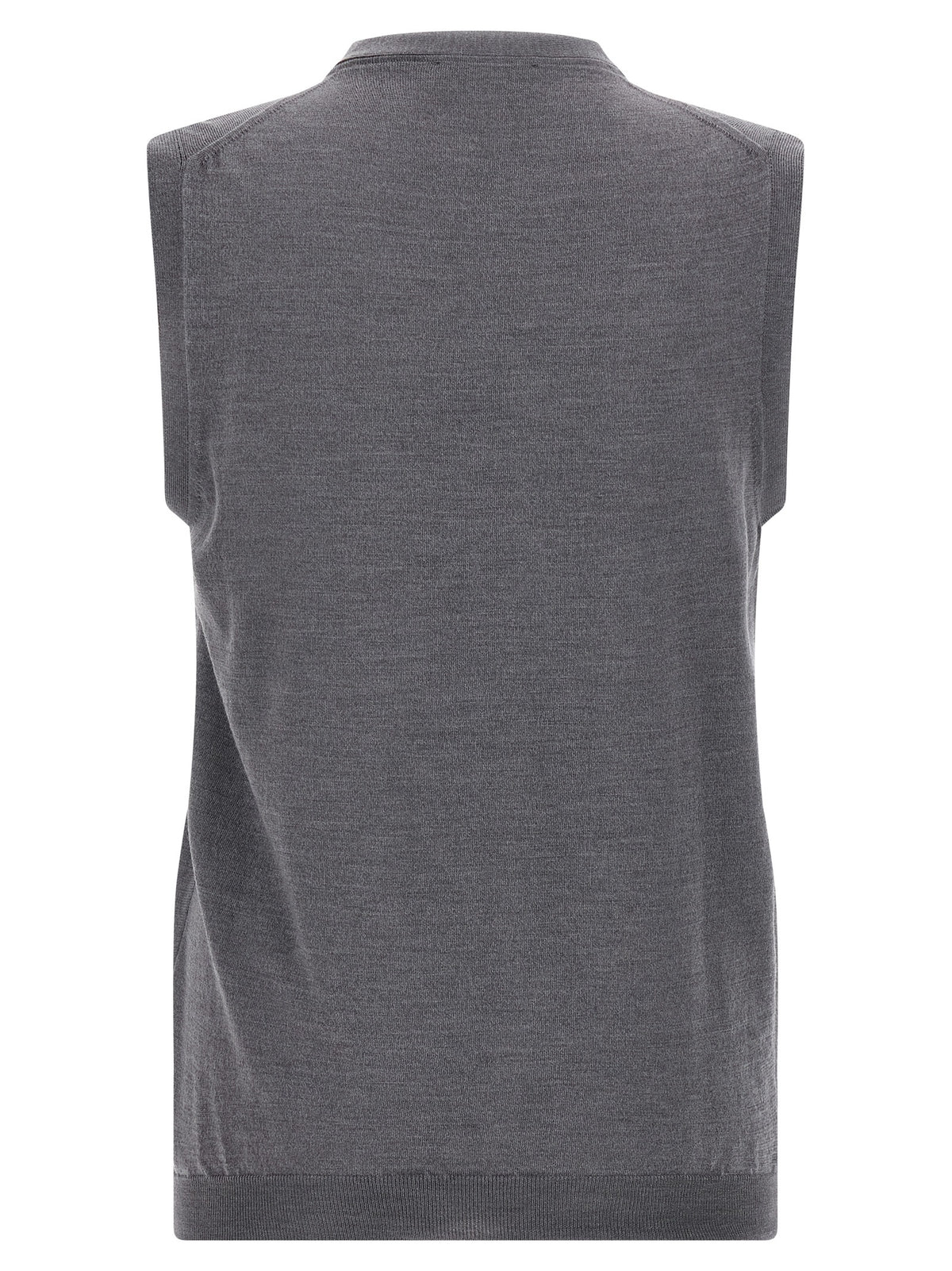 ZANONE Gray Virgin Wool Sleeveles Sweater