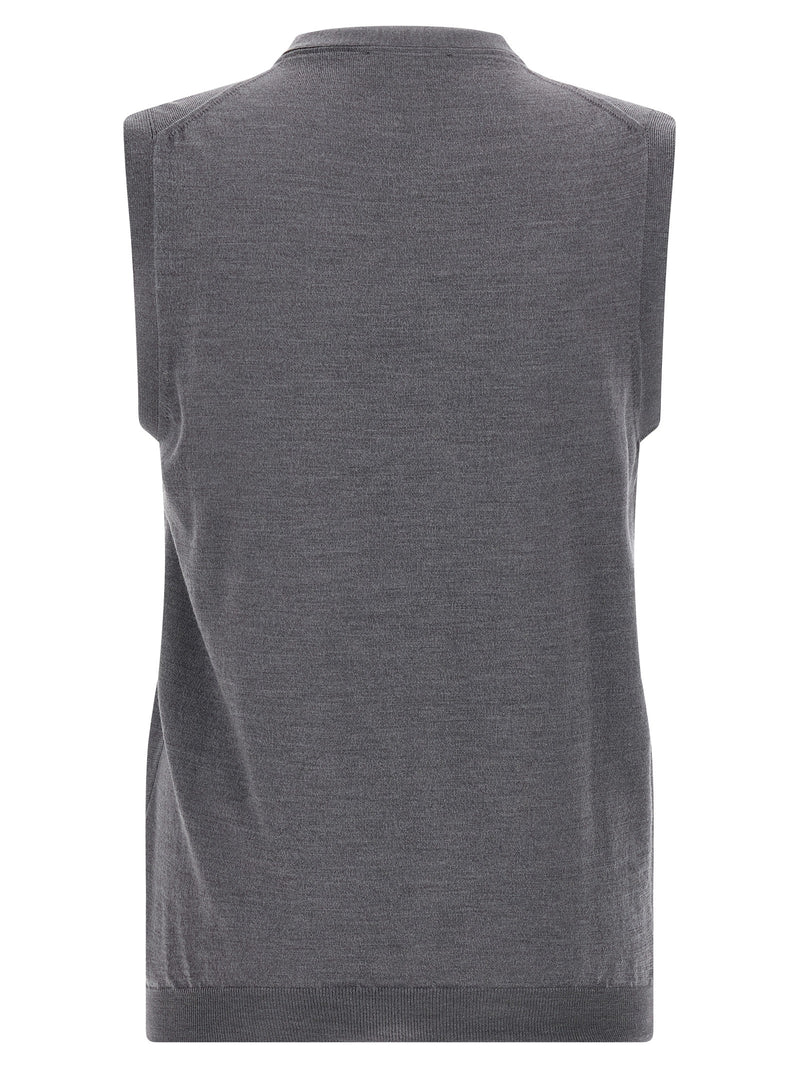 ZANONE Gray Virgin Wool Sleeveles Sweater