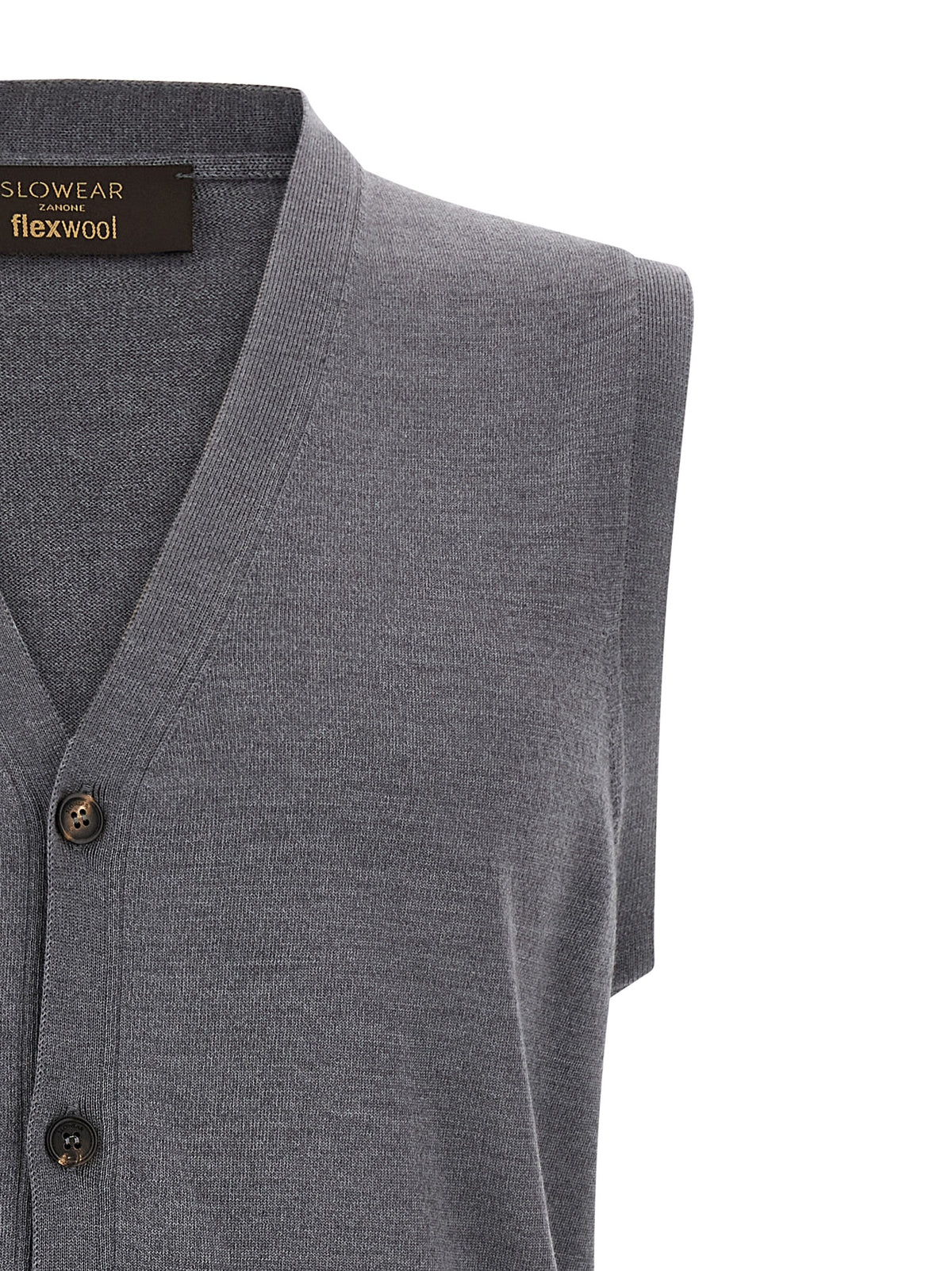 ZANONE Gray Virgin Wool Sleeveles Sweater