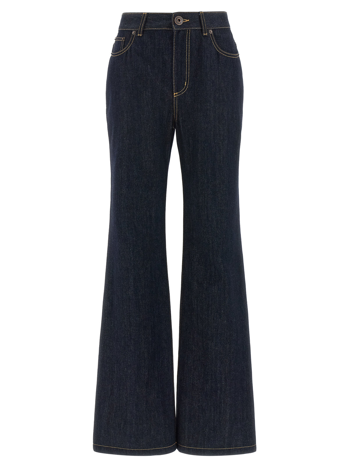 Alexander McQueen Blue Cotton Flared Jeans