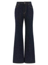 Alexander McQueen Blue Cotton Flared Jeans