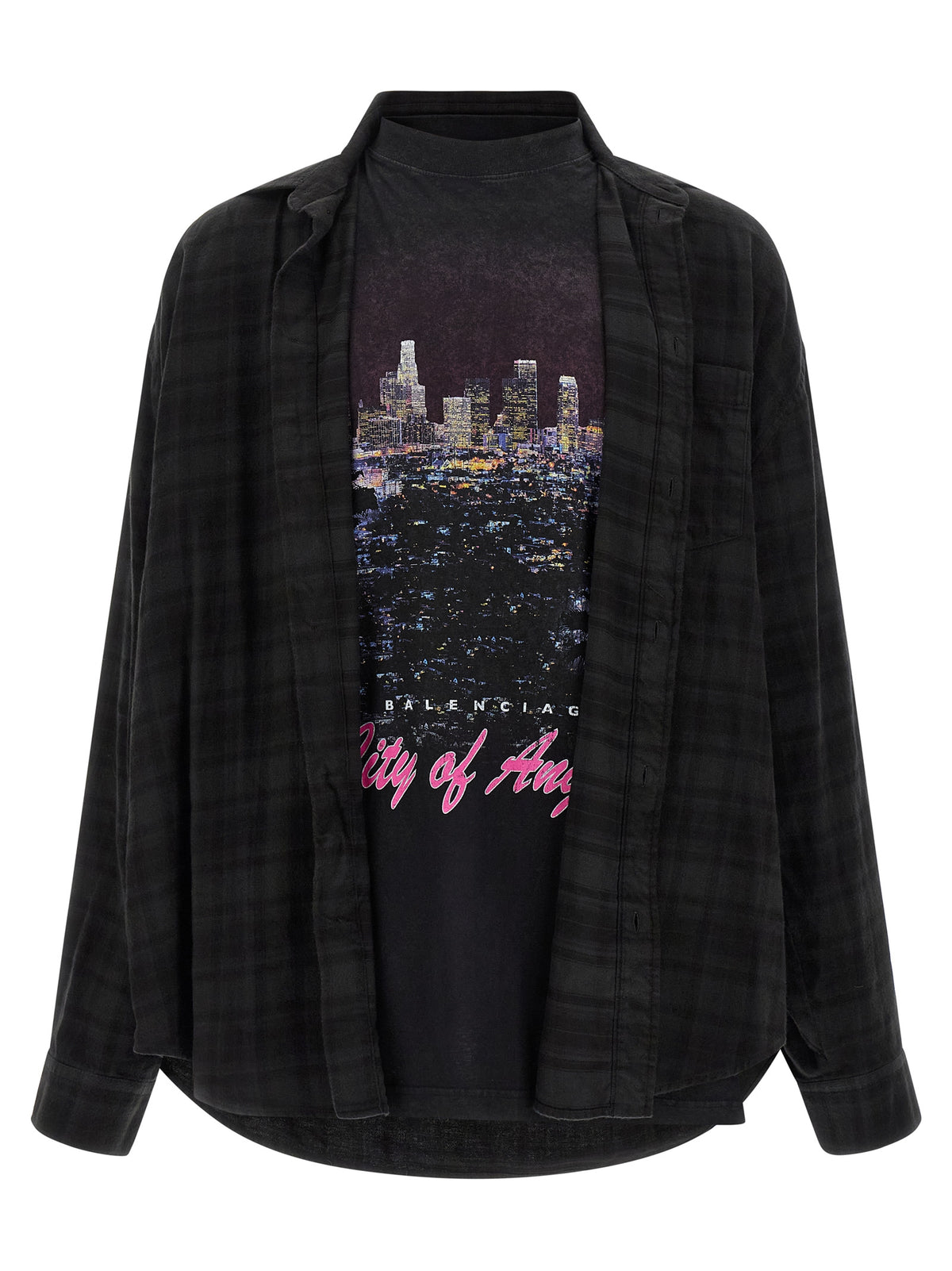 Balenciaga Black Cotton Blouse - City of Angels Print