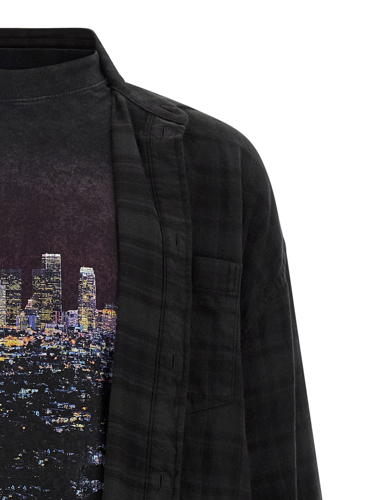 Balenciaga Black Cotton Blouse - City of Angels Print