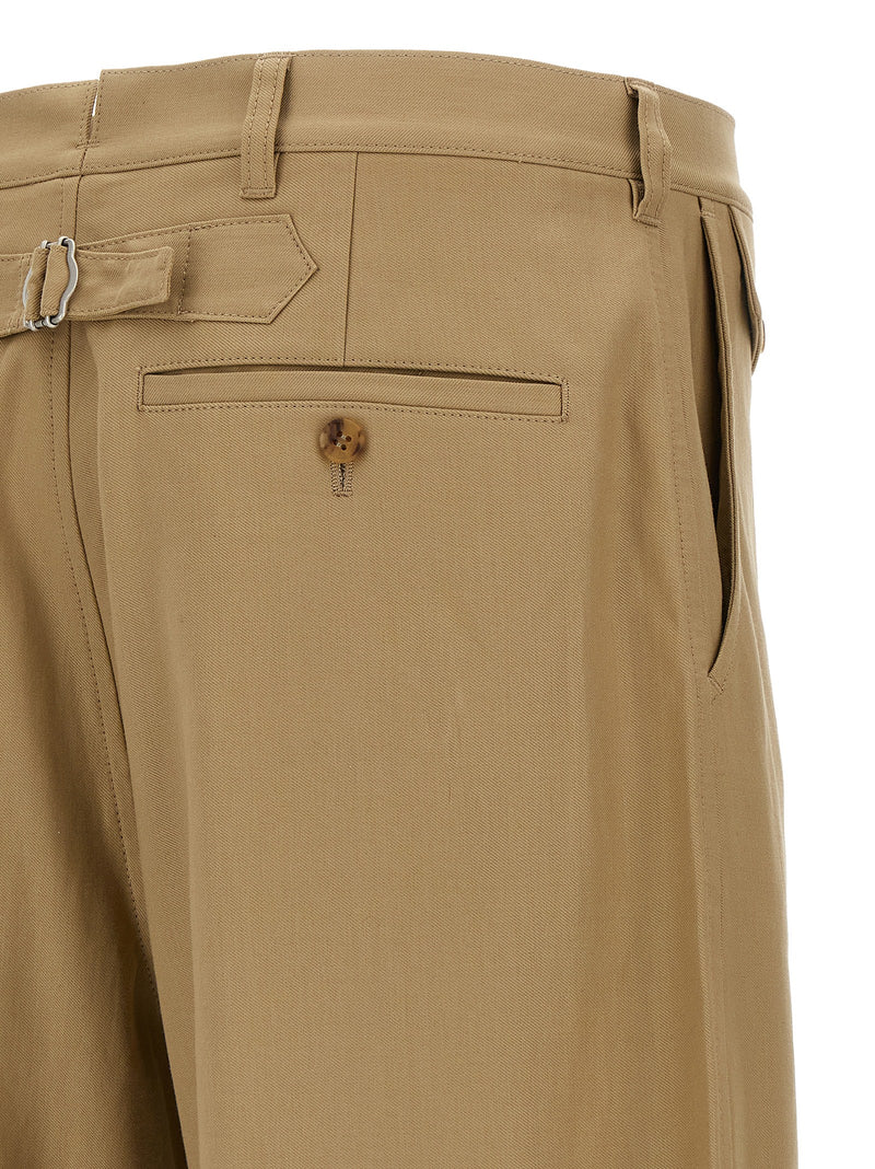 Pantalon casual en coton beige Comme Des Garçons