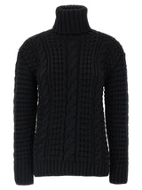 MONCLER GENIUS Black Virgin Wool Cardigan