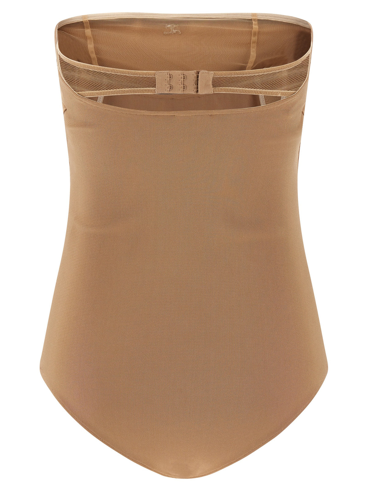 Courrèges Beige Viscose Bodysuit - Off-Shoulder Elegance