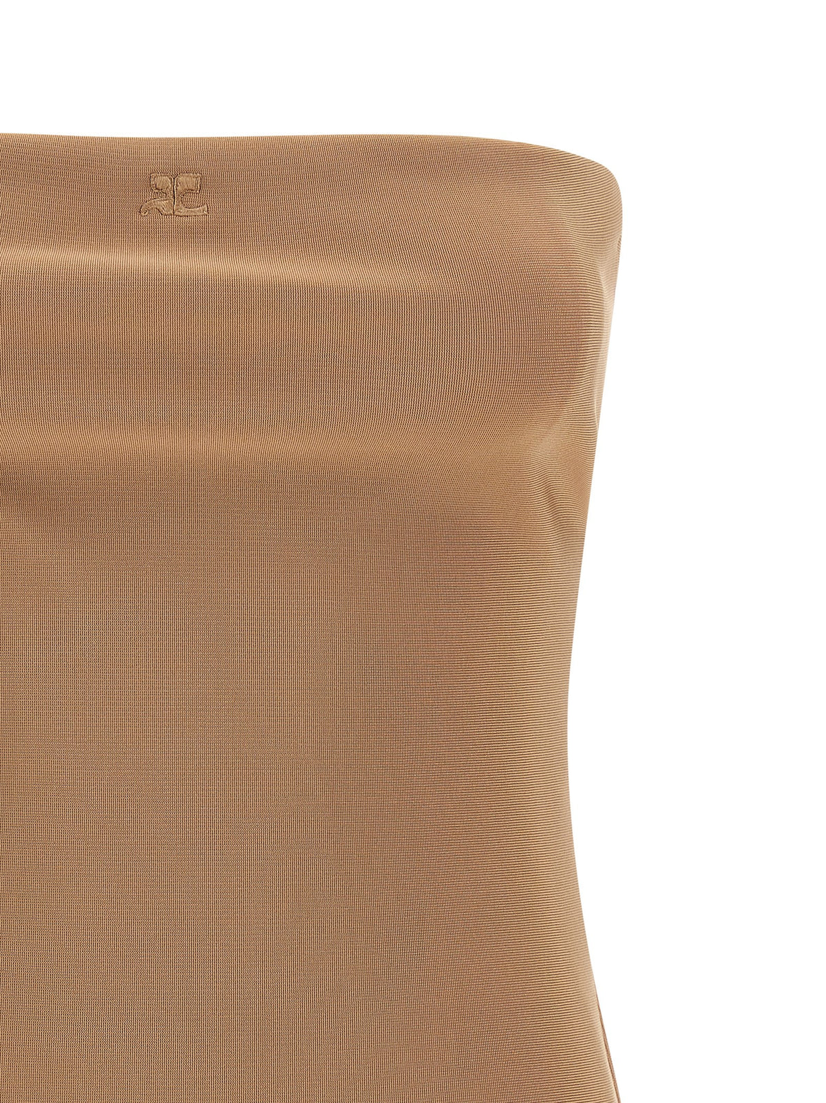 Courrèges Beige Viscose Bodysuit - Off-Shoulder Elegance