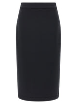 MONCLER GENIUS Black Polyester Midi Skirt