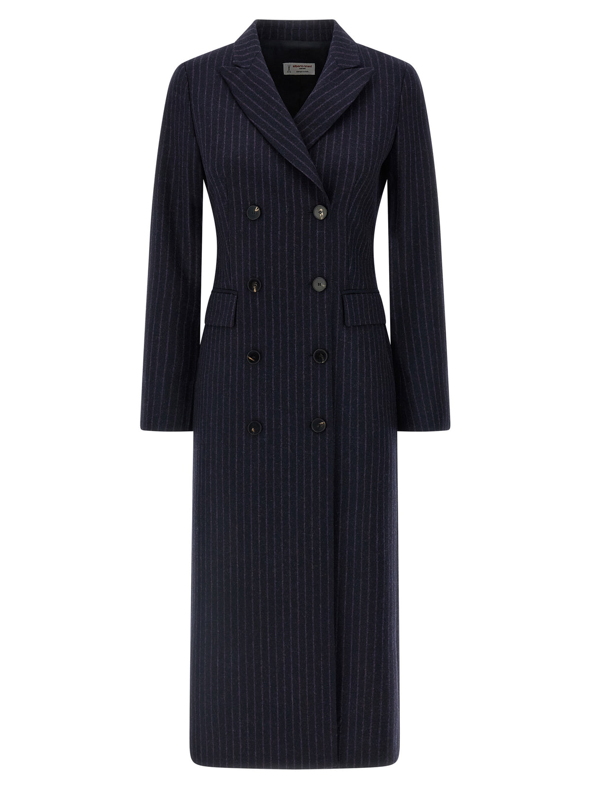 Alberto Biani Blue Virgin Wool Coat