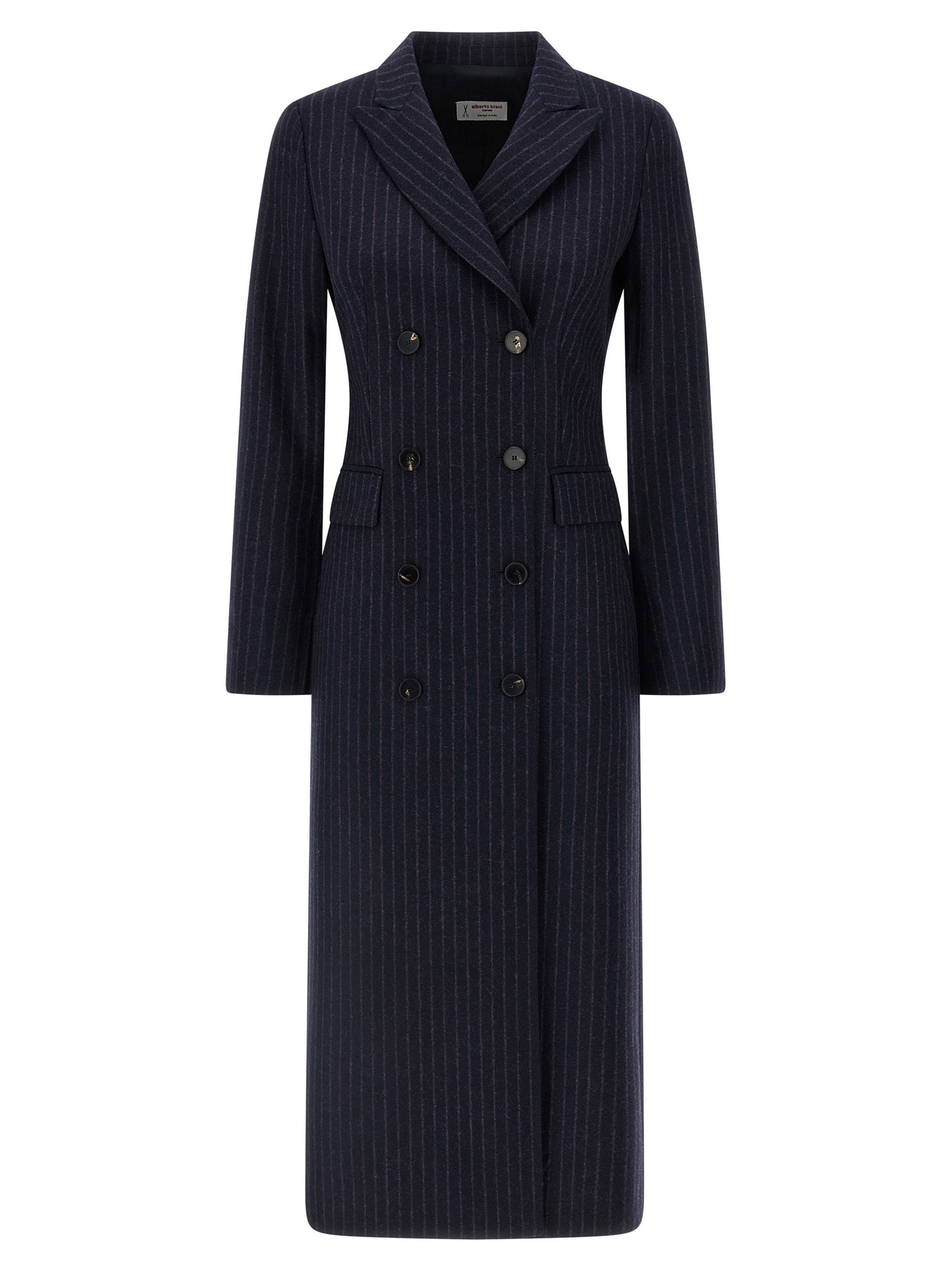 Alberto Biani Blue Virgin Wool Coat