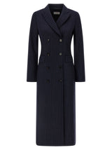 Alberto Biani Blue Virgin Wool Coat