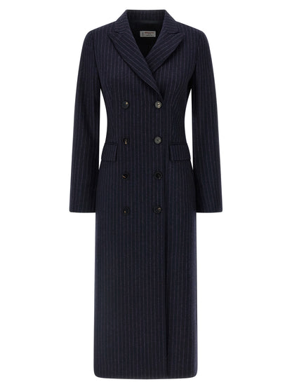 Alberto Biani Blue Virgin Wool Coat