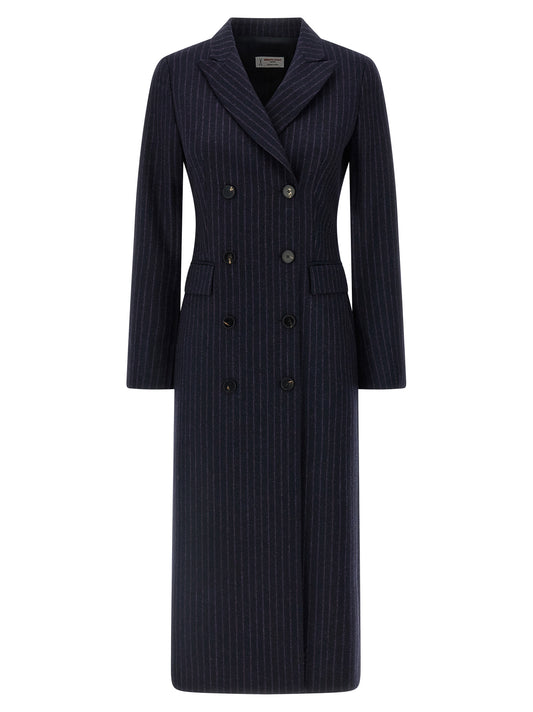 Alberto Biani Blue Virgin Wool Coat