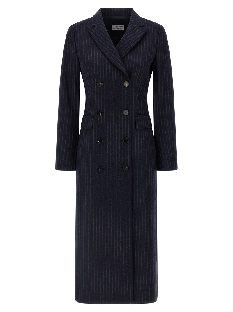 Alberto Biani Blue Virgin Wool Coat
