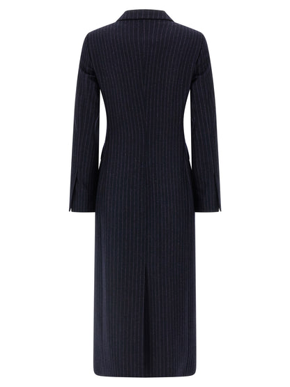 Alberto Biani Blue Virgin Wool Coat