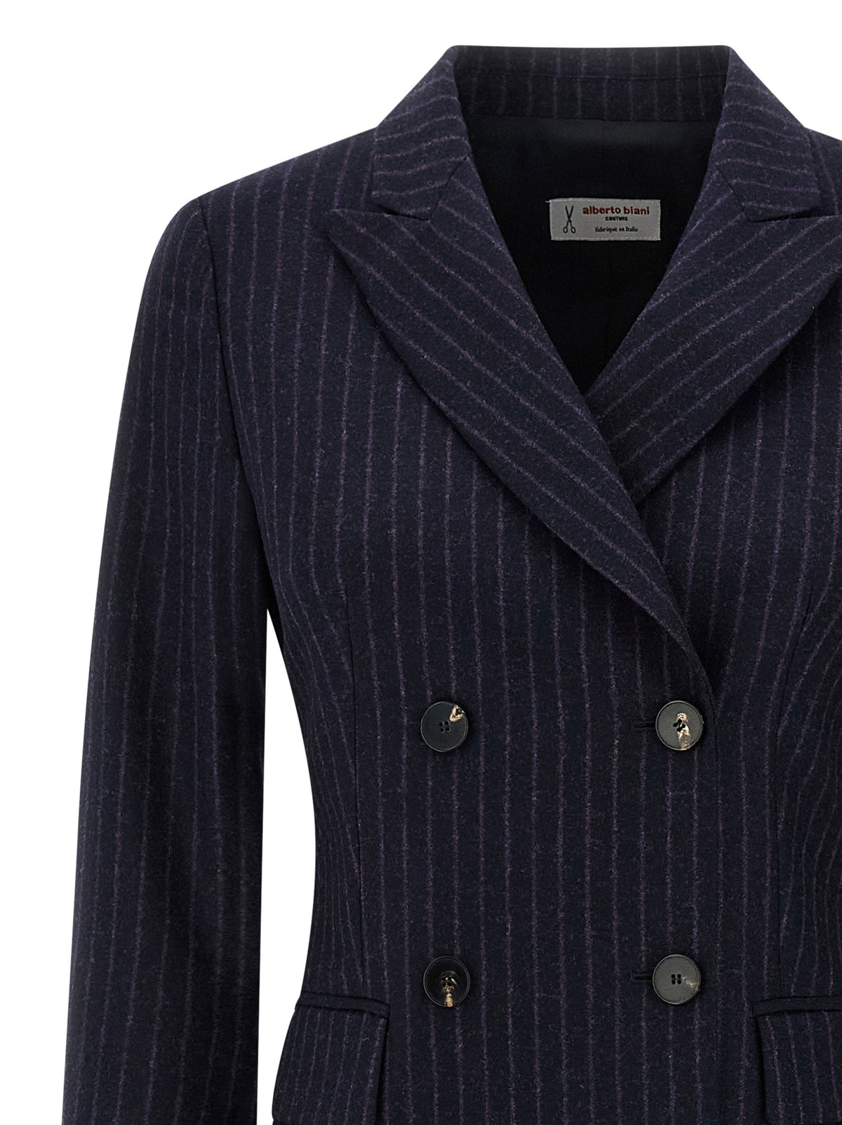 Alberto Biani Blue Virgin Wool Coat