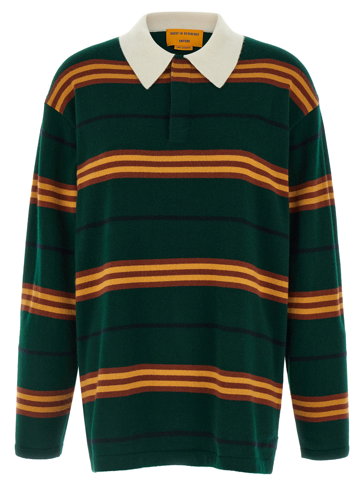 Guest in Residence Bicolor Cashmere Polo Shirt
