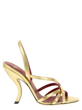 Valentino Garavani Gold Lambskin Stiletto Heel Sandals