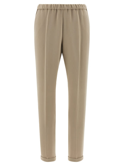 Alberto Biani Beige Triacetate Casual Pants