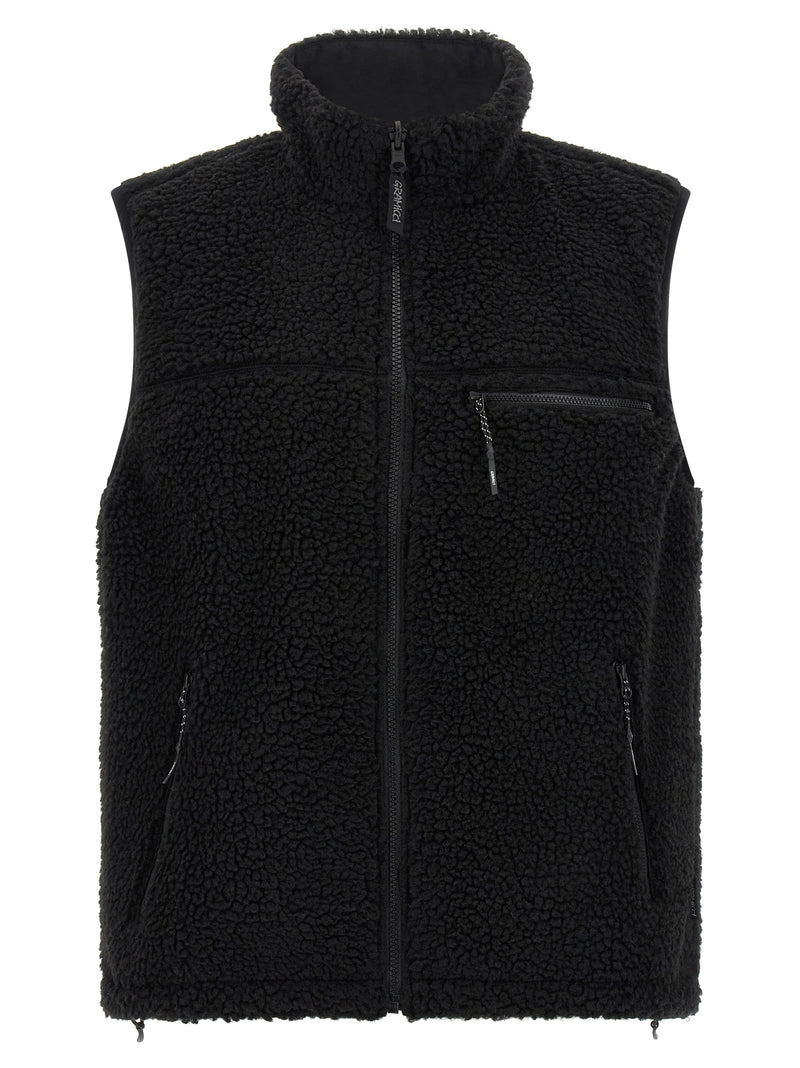 Gramicci Black Polyester Sleeveless Jacket