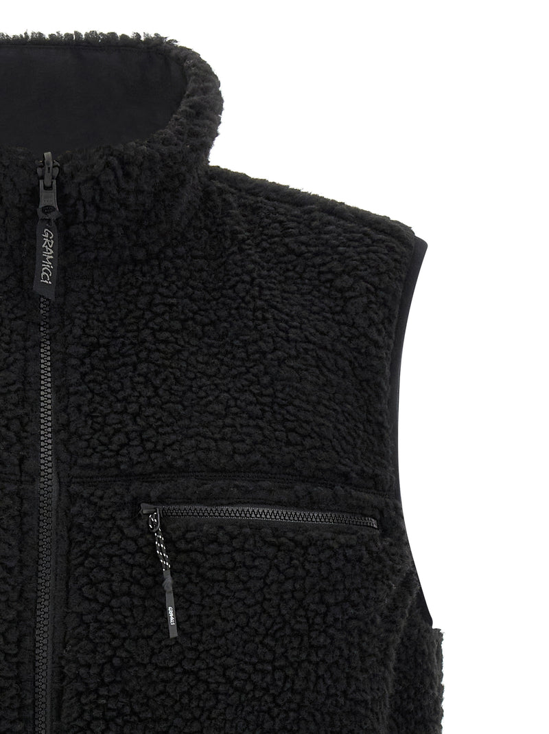 Gramicci Black Polyester Sleeveless Jacket