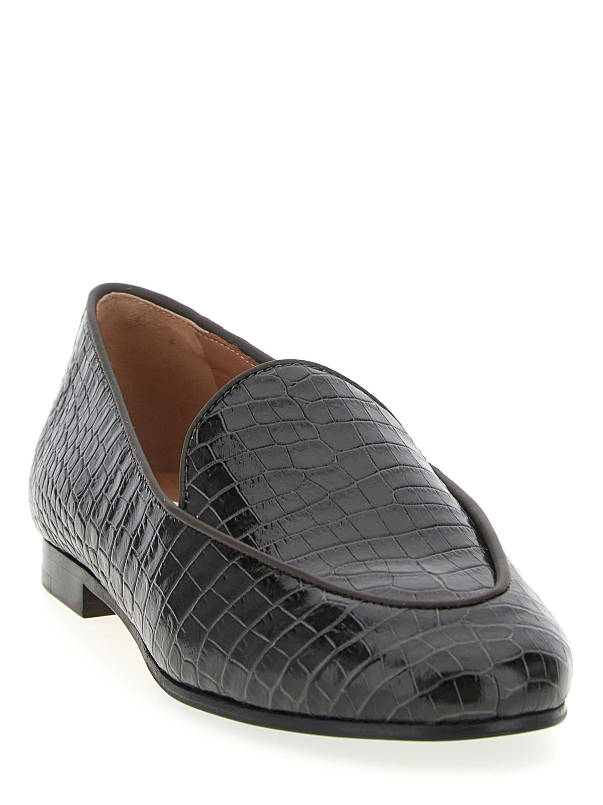 Mocassins à enfiler en cuir de veau noir Aquazzura