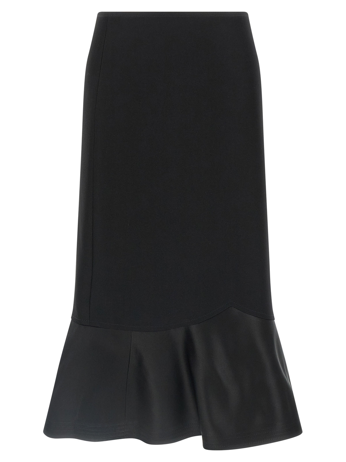 Fendi Black Virgin Wool Midi Skirt