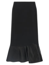Fendi Black Virgin Wool Midi Skirt