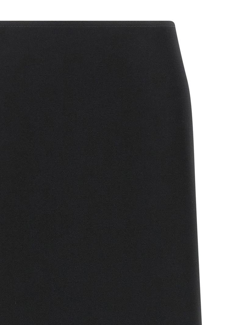 Fendi Black Virgin Wool Midi Skirt