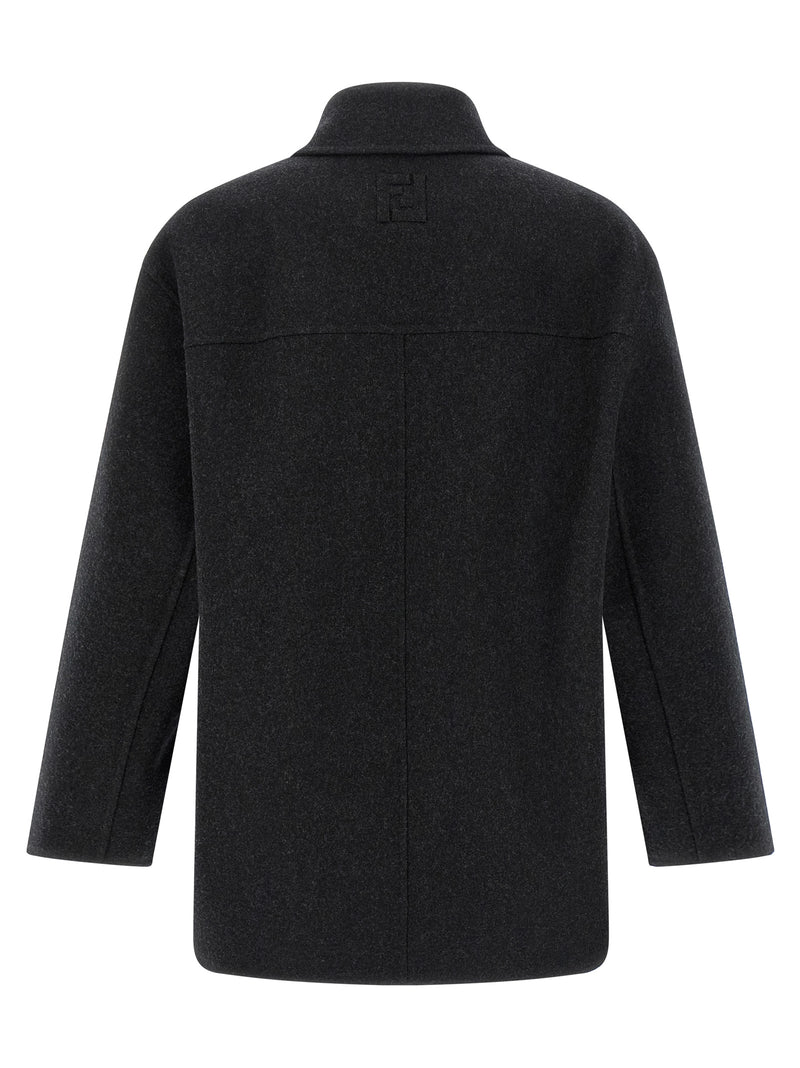 Fendi Gray Virgin Wool Coat