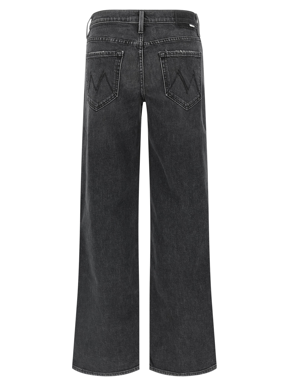 Mother Denim Black Cotton Straight-Leg Jeans